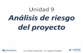 Unidad 9 Análisis de riesgo del proyecto · Unidad 9 Análisis de riesgo del proyecto Lic. Cecilia Tomasonne - Lic. Joaquin Predilailo. ... Análisis de sensibilidad Muestra cómo