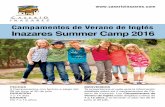 Campamentos de Verano de Inglés Inazares Summer Camp 2016 · s una pedanía de Moratalla, en Murcia (España), que se encuentra a 1.350 me-tros de altitud a los pies del Macizo de