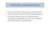 Nutricion y Actividad Fisica 2015 - SAP · Pérdida o falla en ganar densidad ósea Mayor riesgo de fatiga, injuria y enfermedad Proceso de recuperación más prolongado. Recomendación
