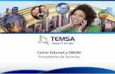 Proveedores de Servicios - Temsatemsa.net.mx/v16/sites/default/files/cienaethernetdwdm.pdf · 2016-10-05 · paquetes/OTN para un transporte confiable de servicios de múltiples protocolos