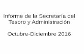 Informe de la Secretaría del Tesoro y Administración ... · ENTREGA DE LA SECRETARÍA DEL TESORO Y ADMINISTRACIÓN 1.- El 15 de noviembre pasado, por acuerdo de Pleno, el Comité