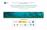 Valores ecológicos en las áreas de estudio del Instituto Español de ...€¦ · de profundidad en la llanura abisal del Golfo de Vizcaya ... artesanales y arrastre en la zona (92+18