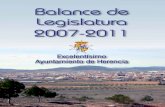 Balance de Legislatura 2007-2011 - Herencia de... · de nuestra Semivariante, a 2 kilómetros de nuestra lo-calidad, infraestructura de 4,2 kilómetros en la que el Gobierno regional