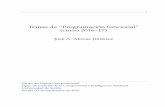Temas de “Programación funcional” (curso 2016–17) 1 Temas de “Programación funcional” (curso 2016–17) José A. Alonso Jiménez Grupo de Lógica Computacional Dpto. de