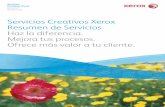 Servicios Creativos Xerox Resumen de Servicios Haz la ...€¦ · Servicios Creativos Xerox le dará niveles completamente nuevos de eficiencia a la producción creativa de tu organización.