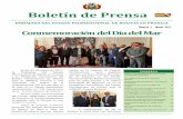 Boletín de Prensa - Embajada De Bolivia Francia · 2017-09-21 · Pacifique». Avec ces mots, le pre sident Evo Morales a salue la pre sentation de la re plique de la reque te maritime