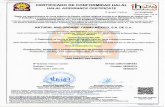 CERTIFICACIÓN HALAL s.L., con CIF B14865737, CERTIFICA que la empresa: Under the requirements ofJunta Islámica de España, a religious organization registered in the Ministry ofJustice