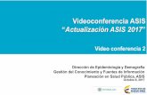 Videoconferencia ASIS Actualización ASIS 2017 · Recomendaciones para la videoconferencia Cierra todo programa y página Web, solo deja la sala de conferencias abierta. Si tienes