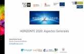 HORIZONTE 2020: Aspectos Generales...Especialización: Estructuras de oficinas de proyectos europeos en las universidades –OPEUVa, agentes regionales, y Puntos Nacionales de contacto.