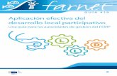 Aplicación efectiva del desarrollo local participativo · 2020-03-03 · Aplicación efectiva del desarrollo local participativo: una guía para las autoridades de gestión del FEMP