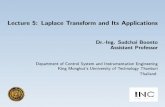 Lecture 5: Laplace Transform and Its Applicationsstaff.kmutt.ac.th/~sudchai.boo/Teaching/inc211/lecture5_2013.pdf · forms listed in the Laplace transform table. Most of the transforms