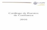 Catálogo de Puestos de Confianza 2016...16. Participar en las reuniones de trabajo requeridas para el desarrollo de los programas, procesos y procedimientos institucionales a su cargo.