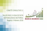 COMITÉ CONSULTIVO 2: TALLER FASE III HOJA DE RUTA … · 2018-02-06 · COMITÉ CONSULTIVO 2: TALLER FASE III HOJA DE RUTA METODOLÓGICA SECTORIAL Bogotá, 6 Febrero 2018. AGENDA