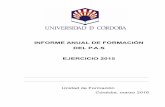 Universidad de Córdoba - INFORME ANUAL DE FORMACIÓN · 2017-04-04 · Ref.: 2015-INF-001 Fecha: Marzo 2016 INFORME ANUAL DE FORMACIÓN EJERCICIO 2015 UNIDAD DE FORMACIÓN PLAN INTEGRAL