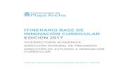 ITINERARIO BASE DE INNOVACIÓN CURRICULAR EDICIÓN 2017€¦ · PRESENTACIÓN5 INTRODUCCIÓN6 1.- ANTECEDENTES 7 2.- PLAN DE DESARROLLO ESTRATÉGICO INSTITUCIONAL (PDEI) 9 2.1 Los