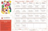 Menú Escolar – Març 2020 Menú diari · 5 consells per a un esmorzar saludable: - Escollir fruita fresca i de temporada (sencera, evitar els sucs de fruita) - Afegir un grapadet