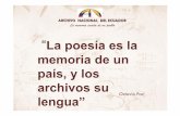 Archivo Nacional del Ecuador - Ministerio de Cultura y Patrimonio · 2018-03-27 · MISIÓN La misión del Archivo Nacional es custodiar y administrar el Patrimonio Documental de