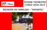 REUNIÓN DE FAMILIAS - “INFANTIL” PRIMER TRIMESTRE CURSO … · 2018-10-06 · reuniÓn familias 1er trimestre – infantil bilingÜismo 1º y 2º infantil al 80% inglÉs. 3º
