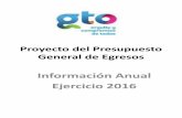 Información Anual Ejercicio 2016 - Guanajuato€¦ · Proyecto de Presupuesto General de Egresos del Estado para el Ejercicio Fiscal 2016 Clasificador por Objeto del Gasto 1/45.