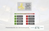 Presentación de Servicios para - ASCOBI - BIEBANUESTRA MISIÓN Grupo AE2000, actúa como broker energético, negociando carteras conjuntas y conseguiendo mejoras tanto en gestión,