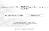 La economía colombiana 2010-2018: grandes retos, grandes ... · Colombia enfrentó un fuerte choque externo Exportaciones petroleras ... Informal Formal Fuente: Ministerio de Educación