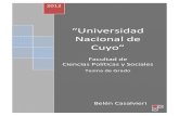 “Universidad Nacional de Cuyo” · 2014-10-30 · 2012 Belén Casalvieri . 2 ESTUDIANTE: CASALVIERI, Belén. DIRECTORA: Mgter. PAROLA, Ruth CO-DIRECTORA : Lic. MEJIAS, Soledad