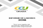 INFORME DE LABORES - CCURABAccuraba.org.co/.../2019/02/INFORME-DE-LABORES-2018.pdf · 2019-02-01 · INFORME DE LABORES CÁMARA DE COMERCIO DE URABÁ Presidente Ejecutivo ... asociadas