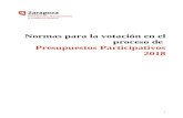 Normas para la votación en el proceso de Presupuestos ... · PDF file 3.2.1- Cómo es la papeleta 11 3.2.2- Cómo conseguir la papeleta 12 ... empadronados/as en la ciudad de Zaragoza