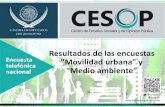Resultados de las encuestas Movilidad urbana y telefónica ... · Querétaro, Hidalgo, Puebla, Morelos y Tlaxcala • Se presentan datos de la encuesta telefónica "Movilidad urbana"