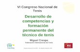 Desarrollo de competencias y formación permanente del ...miguelcrespo.net/wp-content/uploads/2020/01/2008... · competencias del entrenador de tenis • Reconocimiento por parte