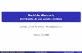 Variable Aleatoria - Distribuciأ³n de una variable aleatoria Variable aleatoria (1/2) UneventoA alcualatribuimosunaprobabilidadserأ،llamadoevento