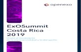 ExOSummit Costa Rica 2019 · ORGANIZACIONES EXPONENCIALES 10 DE DICIEMBRE Centro de Convenciones Costa Rica Primer evento de AGENDA REGISTRO Bienvenida e introducción ExO Summit