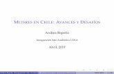 MUJERES EN CHILE: AVANCES Y DESAFÍOS Andrea Repetto€¦ · Encuesta Millennials (Espacio Público, BID, IDRC, 2018) 78% de jóvenes hombres y 82% de jóvenes mujeres muestra actitudes