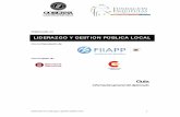 LIDERAZGO Y GESTION PÚBLICA LOCAL · 2014-08-07 · Diplomado en Liderazgo y gestión pública local 2 PRESENTACION INTITUCIONAL La Fundación Ortega-Marañón a través de su Instituto