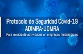 Protocolo Covid-19 ADIMRA - Amazon S3Protocolo+d… · Talleres para mantenimiento y reparación de automotores, motocicletas y bicicletas, etc. 5 Actividades exceptuadas del ASPO