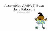 Assemblea AMPA El Bosc de la Pabordia · Organitzem activitats per promoure la lectura a l’esola: cafè-tertúlia, gimcana literaria, bibliopati, club de lectura, activitat familiar