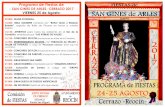 programa de fiestas final de SAN GINES DE ARLES 2017 · Programa de Fiestas de - SAN GINES DE ARLES- CERRAZO 2017 JUEVES 24 de Agosto: 16:00h - Chupinazo con reparto de pañuelos