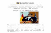 Microsoft Word - Documento66€¦  · Web viewQuito, 06 de agosto de 2007. El pasado 24 de mayo, en el acto de conmemoración de la Batalla de Pichincha, nuestro gobierno, en acto