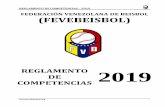 FEDERACIÓN VENEZOLANA DE BEISBOL (FEVEBEISBOL)fevebeisbol.org/PDF/2019/Reglas_Reglamentos/2019 - FEVEBEISBOL... · REGLAMENTO DE COMPETENCIAS – 2019 1 CAPÍTULO I - DISPOSICIONES