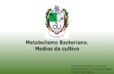 Metabolismo Bacteriano. Medios de cultivo€¦ · Factores de crecimiento (Purinas, pirimidinas, AA, vitaminas) Transporte a través de la membrana plasmática •Difusión Pasiva