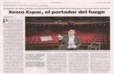 EL PASO DEL BANQUILLO A LA TARIMA POLIDEPORTIVO …€¦ · xesco Espar bromea con las palomitas en el escenario del teatro Borràs de Barcelona, momentos antes de hacer un monÓlogo