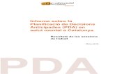 Informe PDA salut mental 2018...a Catalunya. La implicació de tots els agents és imprescindible per dissenyar accions futures que introdueixin la PDA no només com a eina, sinó