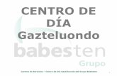 CENTRO DE DÍA Gazteluondo - Grupo Babesten · Valoración Geriátrica Integral Programa de Plan de Cuidados en el Hogar (PCH) Tramitaciones de ayudas y prestaciones sociales. EQUIPO