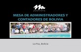 MESA DE ADMINISTRADORES Y CONTADORES DE BOLIVIAmacbolivia.net/boletin/PRESENTAC.pdf · 2017-07-28 · El año 1996, por iniciativa de ICCO, se organiza el Primer Taller para Administradores