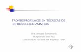 TROMBOPROFILAXIS EN TÉCNICAS DE REPRODUCCION ASISTIDA · 2012-10-06 · REPRODUCCION ASISTIDA Dra. Amparo Santamaría. Hospital de Sant Pau. Coordinadora nacional del Proyecto TEAM.