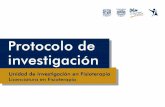 protocolo de investigacion - Licenciatura en …fisioterapia.facmed.unam.mx/wp-content/uploads/2020/05/...Metodología de la Investigación, 2014. (6a ed.) México, Mc Graw Hill. Organización