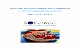 INFORME SOGAMIC 2011 2012 - SERGAS€¦ · INFORME SOGAMIC SOBRE RESISTENCIAS A ANTIMICROBIANOS EN GALICIA 2011/2012 Informe SOGAMIC -6 Tabla R-2. Resumen en porcentaje, de las diferentes