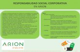 RESPONSABILIDAD SOCIAL CORPORATIVA · 2019-10-07 · RESPONSABILIDAD SOCIAL CORPORATIVA EN ARION ... sanitaria e introducir nuevos criterios en los cuidados. Nuestros productos contribuyen