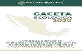 AÑO XX Publicación No. DGIRA/005/20 SEMARNAT/DGIRAsinat.semarnat.gob.mx/Gacetas/archivos2020/gaceta_05-20.pdf · de tlahualilo, dgo., dentro del anp reserva de la biosfera de mapimi.