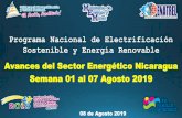 Programa Nacional de Electrificación Sostenible y Energía ...€¦ · Avances del Sector Energético Nicaragua Semana 01 al 07 Agosto 2019 Programa Nacional de Electrificación